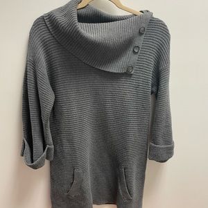 Ann Taylor cowlneck cozy sweater with pockets, 3/4 sleeves